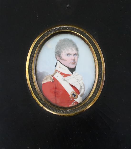 Frederick Buck (1771-1839) Miniature portrait of Lieutenant John Gowan, 1812 2.25 x 2in.